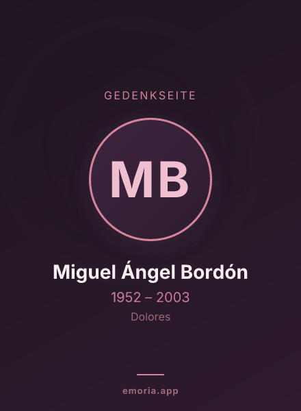 Gedenkportrait von Miguel Ángel Bordón