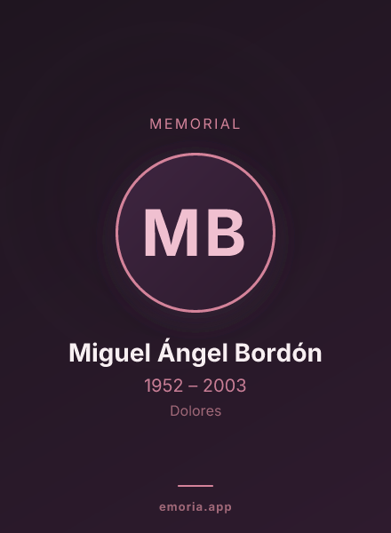 Memorial portrait of Miguel Ángel Bordón