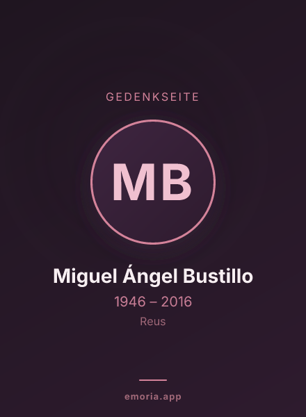 Gedenkportrait von Miguel Ángel Bustillo