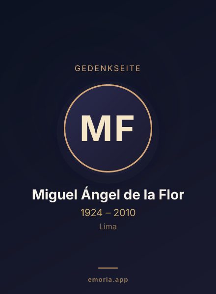 Gedenkportrait von Miguel Ángel de la Flor