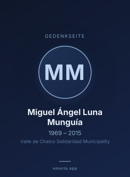 Gedenkportrait von Miguel Ángel Luna Munguía
