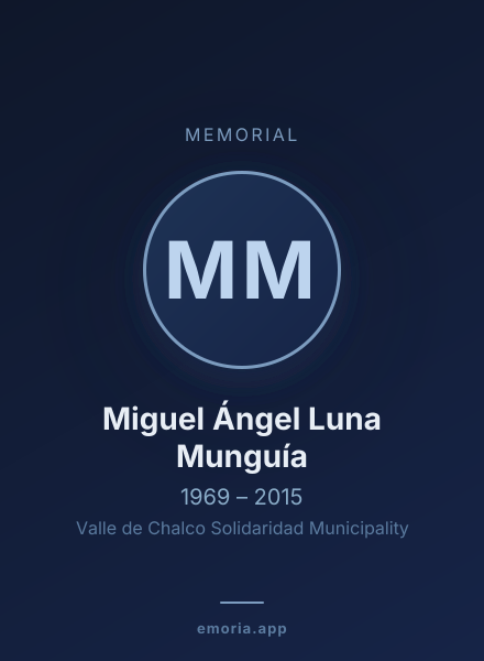 Memorial portrait of Miguel Ángel Luna Munguía