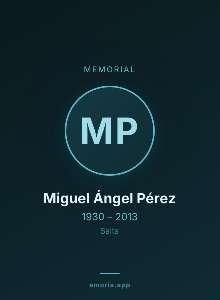 Memorial portrait of Miguel Ángel Pérez