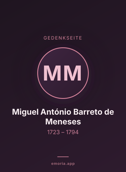 Gedenkportrait von Miguel António Barreto de Meneses