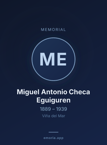 Memorial portrait of Miguel Antonio Checa Eguiguren
