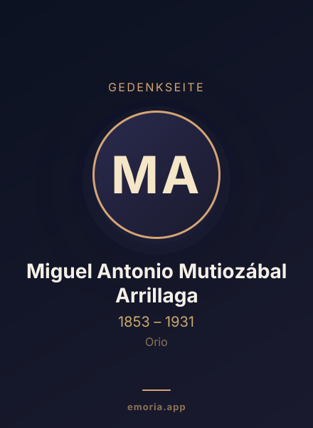 Gedenkportrait von Miguel Antonio Mutiozábal Arrillaga