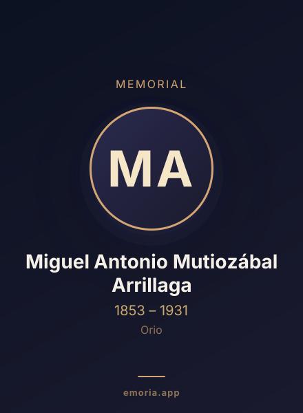 Memorial portrait of Miguel Antonio Mutiozábal Arrillaga