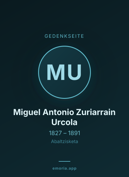 Gedenkportrait von Miguel Antonio Zuriarrain Urcola