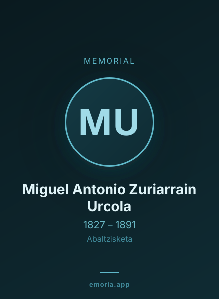 Memorial portrait of Miguel Antonio Zuriarrain Urcola