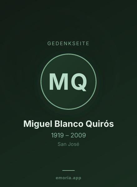 Gedenkportrait von Miguel Blanco Quirós