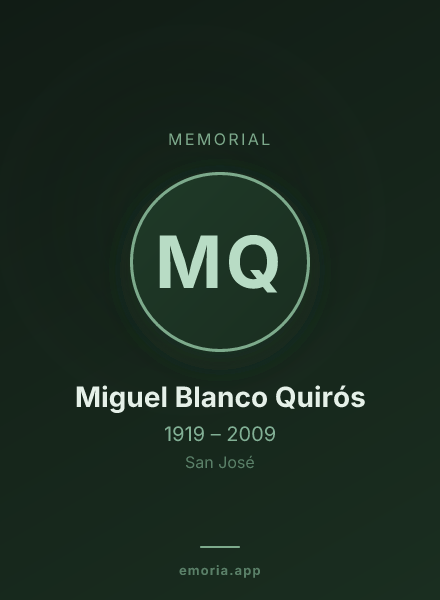 Memorial portrait of Miguel Blanco Quirós