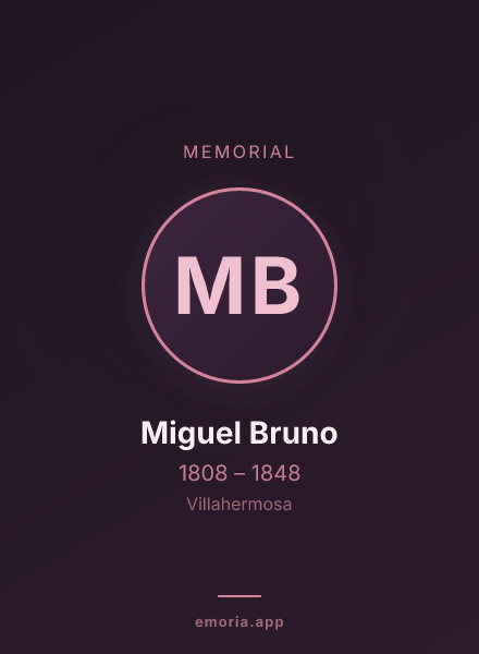 Memorial portrait of Miguel Bruno