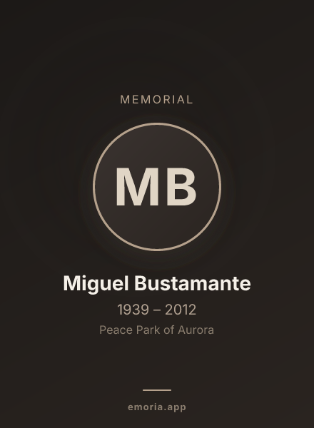 Memorial portrait of Miguel Bustamante