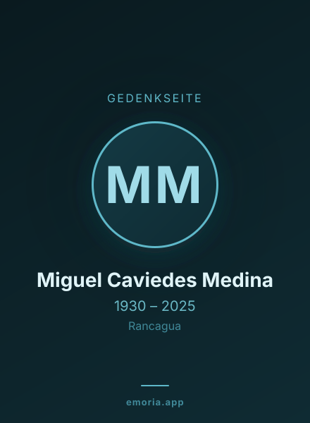 Gedenkportrait von Miguel Caviedes Medina
