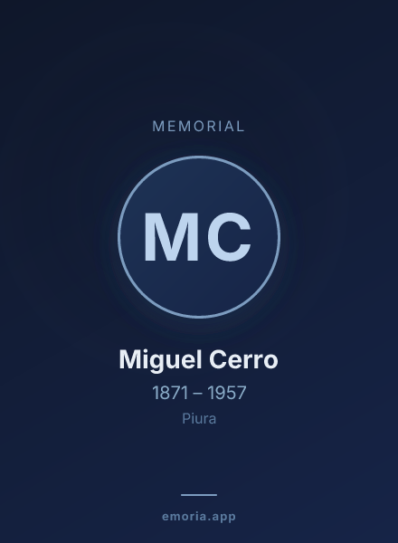 Memorial portrait of Miguel Cerro