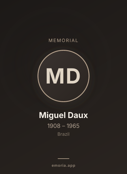 Memorial portrait of Miguel Daux