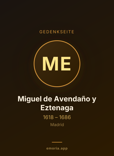 Gedenkportrait von Miguel de Avendaño y Eztenaga