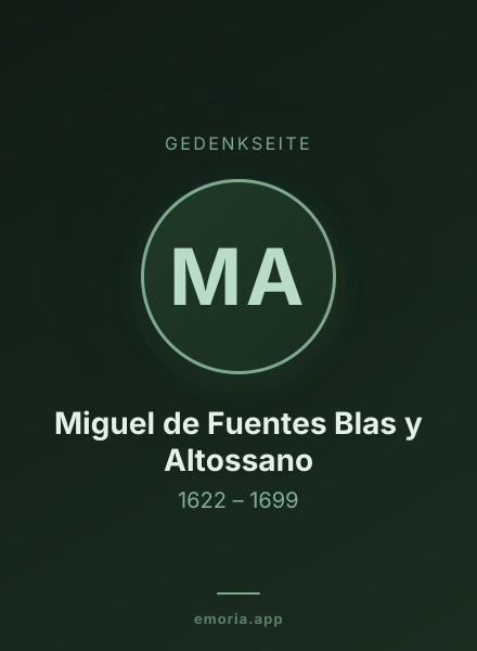 Gedenkportrait von Miguel de Fuentes Blas y Altossano