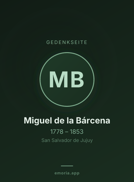 Gedenkportrait von Miguel de la Bárcena