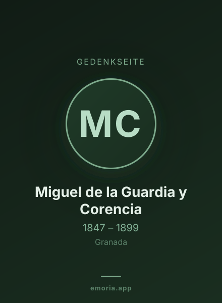 Gedenkportrait von Miguel de la Guardia y Corencia