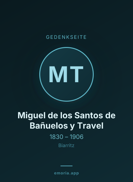 Gedenkportrait von Miguel de los Santos de Bañuelos y Travel