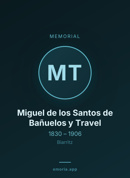 Memorial portrait of Miguel de los Santos de Bañuelos y Travel