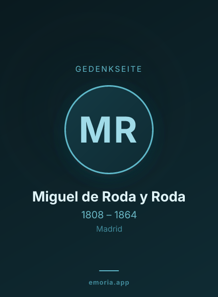 Gedenkportrait von Miguel de Roda y Roda