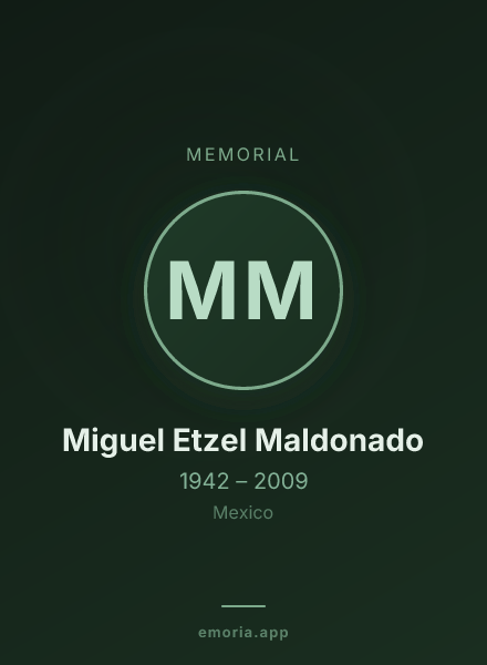 Memorial portrait of Miguel Etzel Maldonado