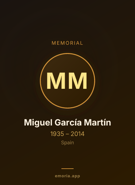 Memorial portrait of Miguel García Martín