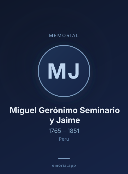 Memorial portrait of Miguel Gerónimo Seminario y Jaime