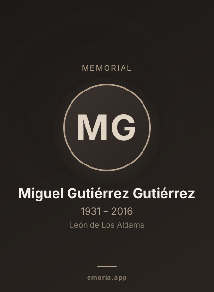 Memorial portrait of Miguel Gutiérrez Gutiérrez