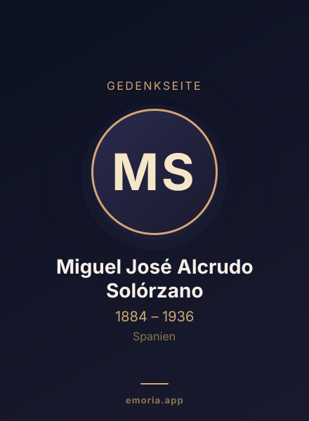 Gedenkportrait von Miguel José Alcrudo Solórzano