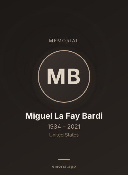 Memorial portrait of Miguel La Fay Bardi