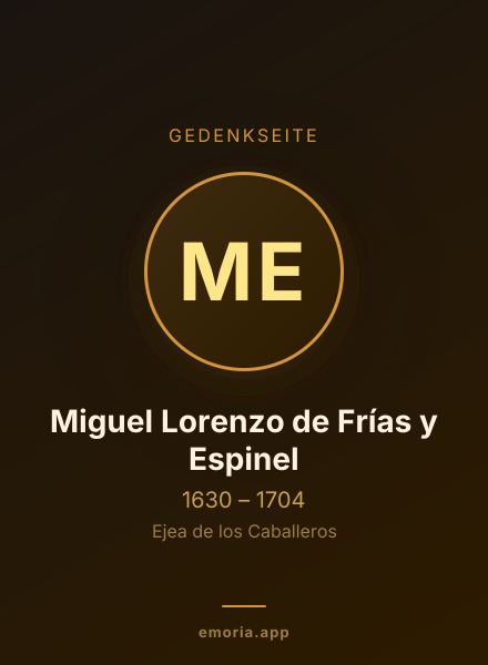 Gedenkportrait von Miguel Lorenzo de Frías y Espinel