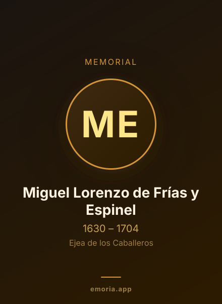 Memorial portrait of Miguel Lorenzo de Frías y Espinel