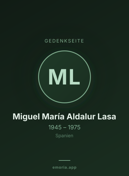 Gedenkportrait von Miguel María Aldalur Lasa