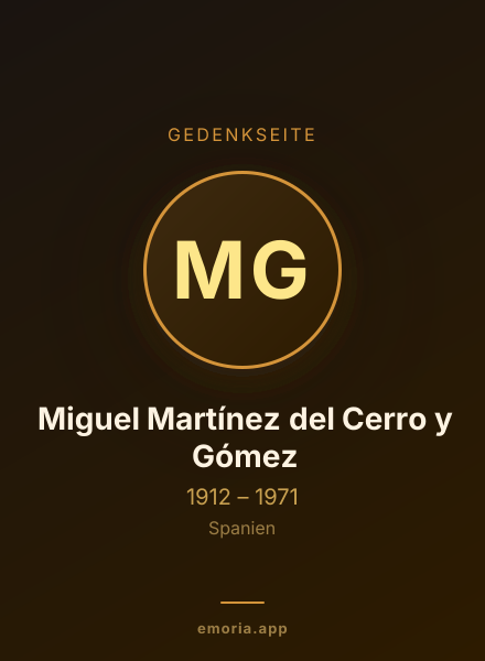 Gedenkportrait von Miguel Martínez del Cerro y Gómez