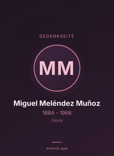 Gedenkportrait von Miguel Meléndez Muñoz