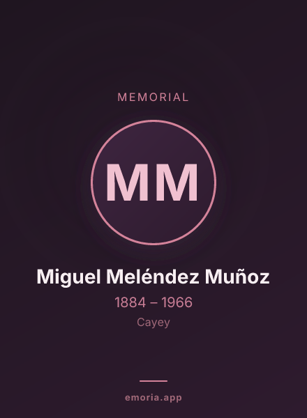 Memorial portrait of Miguel Meléndez Muñoz