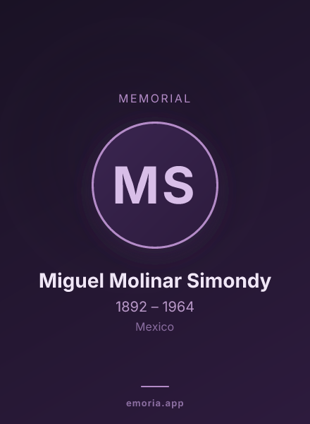 Memorial portrait of Miguel Molinar Simondy