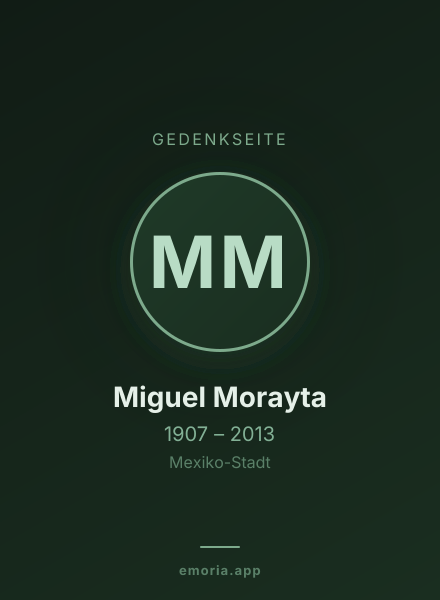 Gedenkportrait von Miguel Morayta