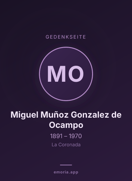 Gedenkportrait von Miguel Muñoz Gonzalez de Ocampo