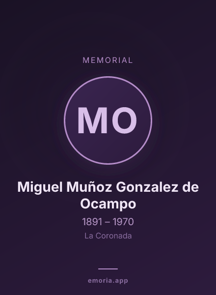 Memorial portrait of Miguel Muñoz Gonzalez de Ocampo