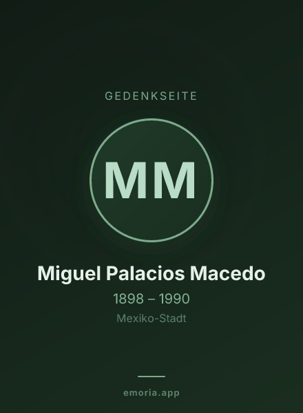 Gedenkportrait von Miguel Palacios Macedo