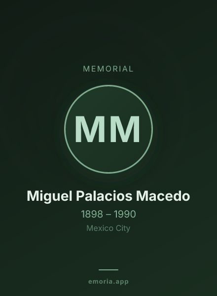 Memorial portrait of Miguel Palacios Macedo