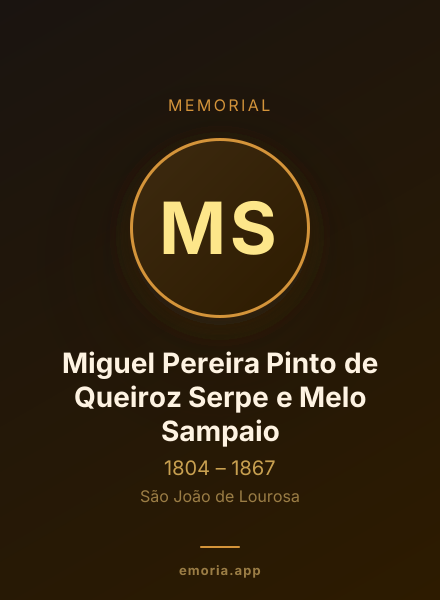 Memorial portrait of Miguel Pereira Pinto de Queiroz Serpe e Melo Sampaio