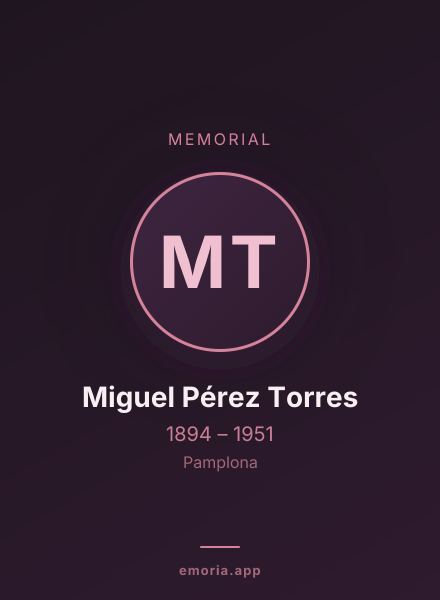 Memorial portrait of Miguel Pérez Torres