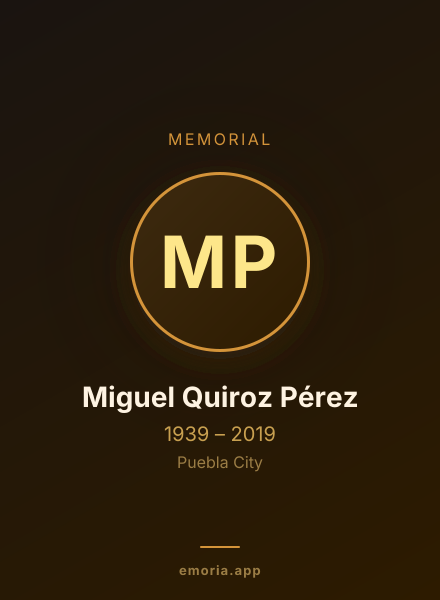 Memorial portrait of Miguel Quiroz Pérez
