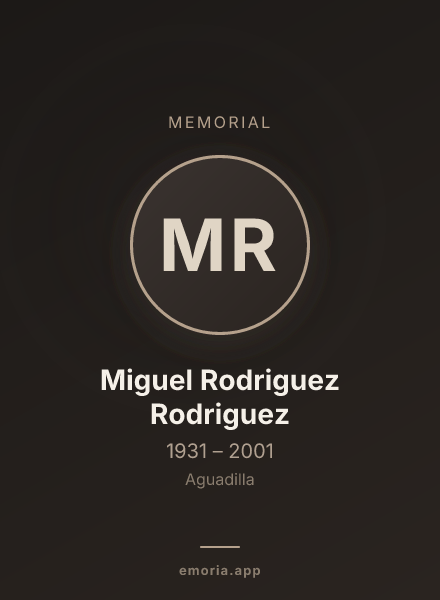 Memorial portrait of Miguel Rodriguez Rodriguez
