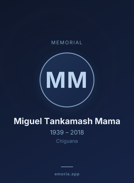 Memorial portrait of Miguel Tankamash Mama